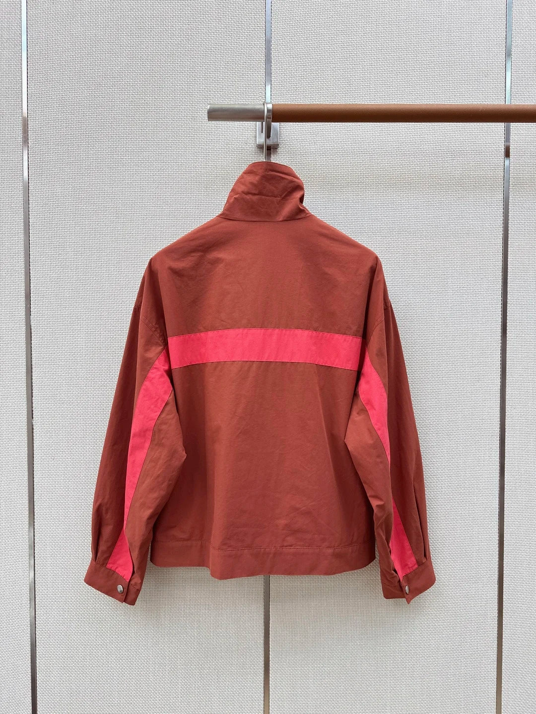 26 Summer Women's Fashionable Jacket High end Versatile Color blocked Zipper Long sleeved Fashionable Coat