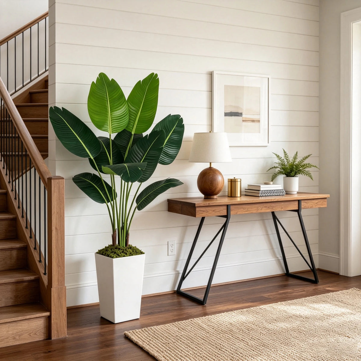 Olitree Artificial Bird Of Paradise Potted Floor Plant Indoor Decor