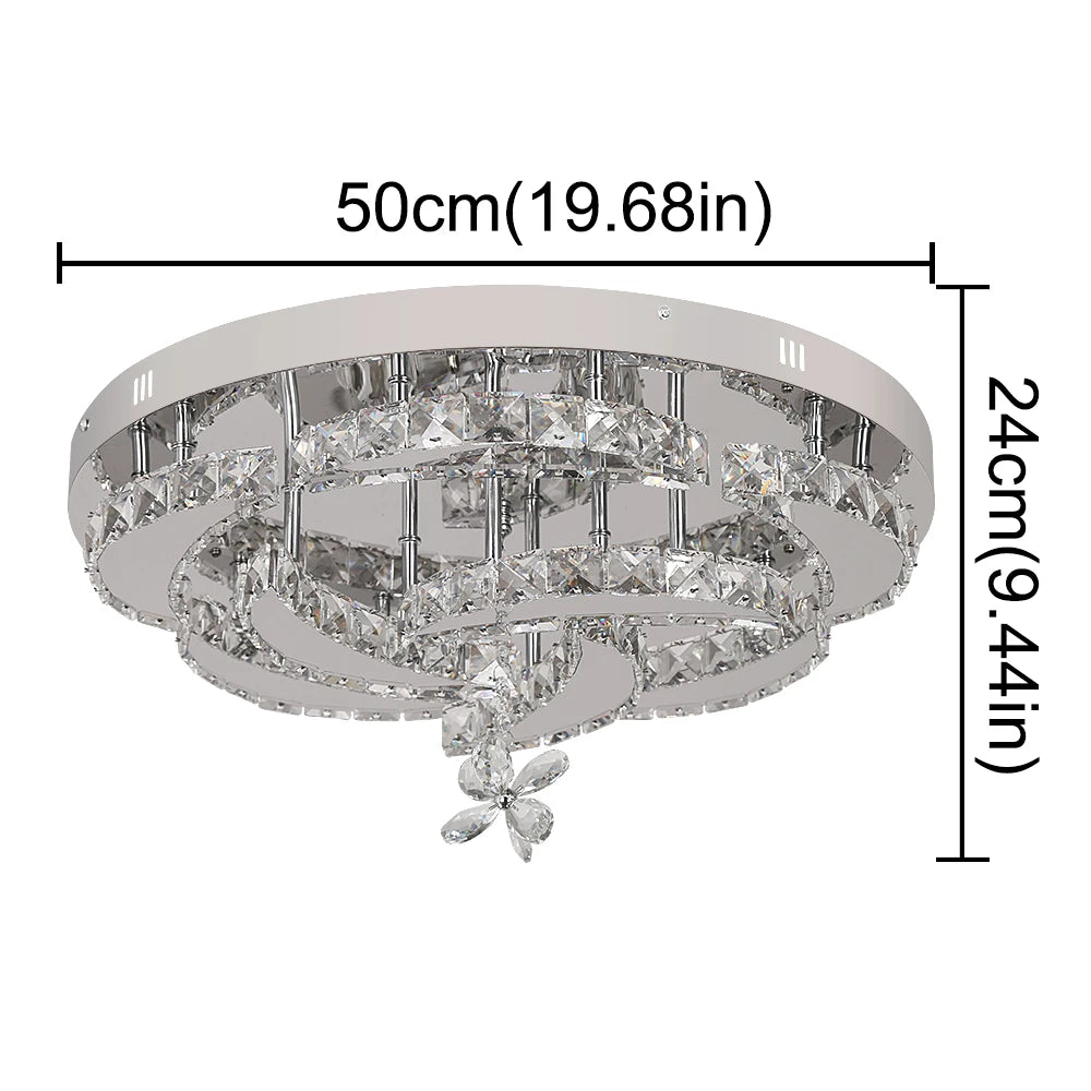 VETRULUS K9 Crystal Chandelier Modern Ceiling Pendant Light Dimmable