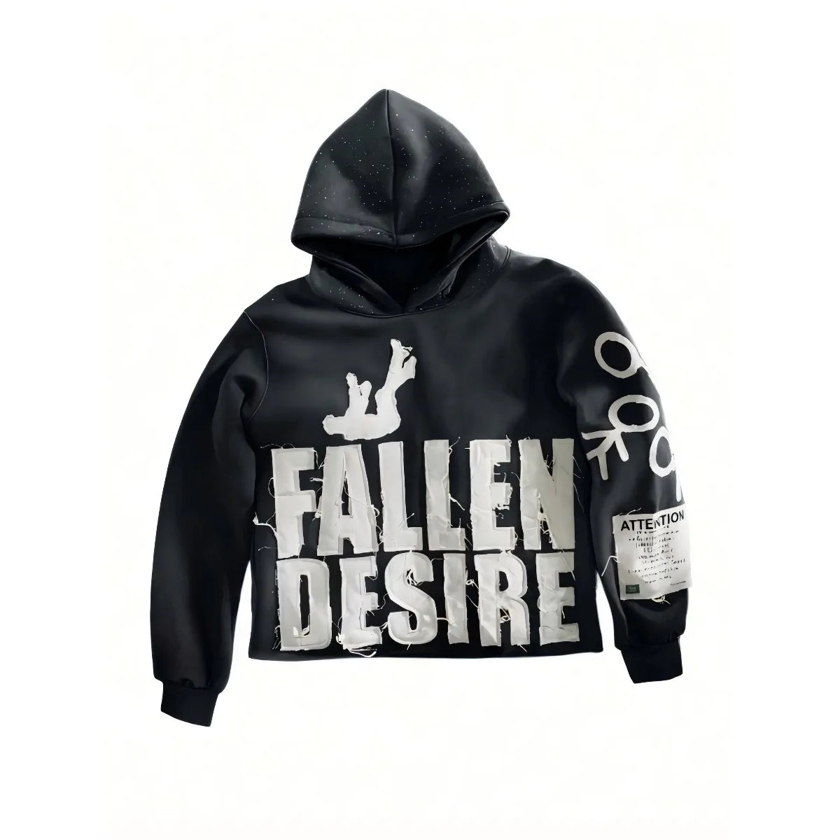 Letter Graphic Y2K Hoodies for Men FALLEN DESIRE Hoodie Jackets Streetwear Men’s Fall Clothes
