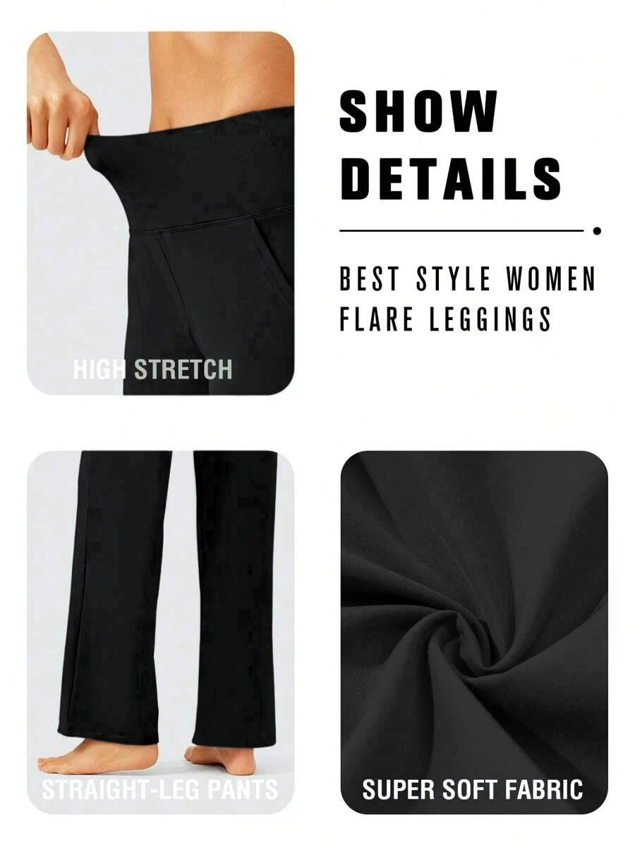 Women's straight-leg pants set - vertical feel straight-leg yoga pants - high-waisted casual sports pants - summer/autumn style