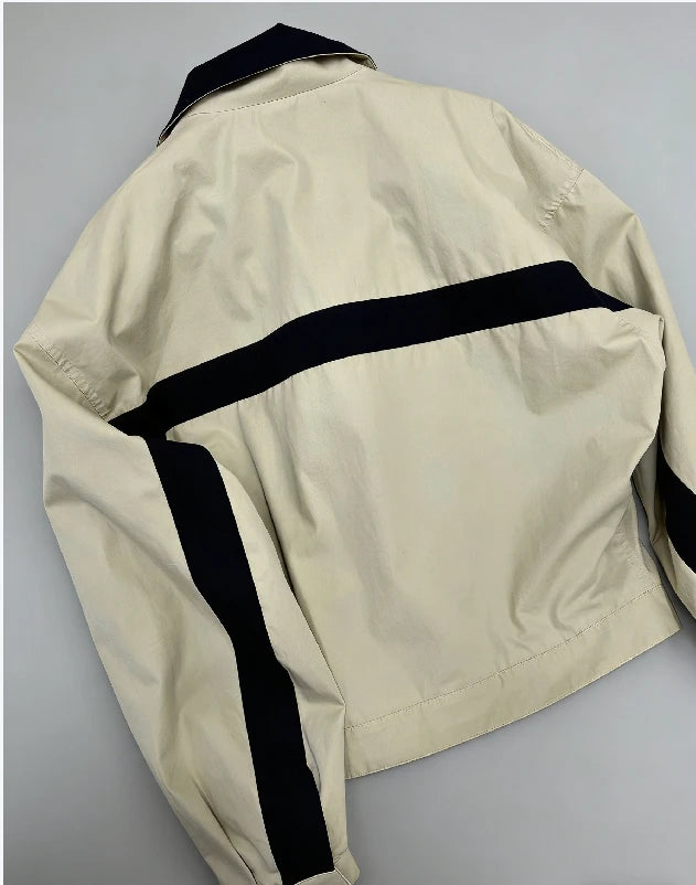 26 Spring/Summer New Women's Coat Versatile High end Contrast Collar Zipper Casual Jacket