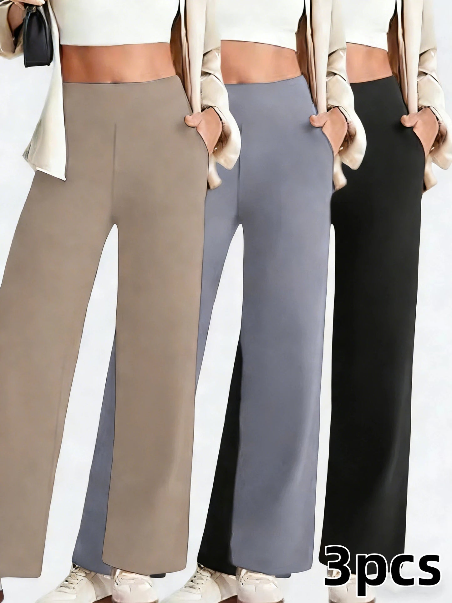 Women's straight yoga pants, high-waisted slim-fitting and figure-hugging straight pants, daily wear, casual activities and yoga