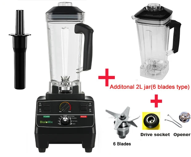 Biolomix 2200W Smart Timer Blender Juicer Food Processor
