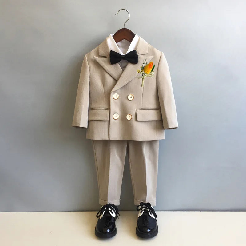 Psymonster Kids Formal Tuxedo Suit With Vest Jacket Pants