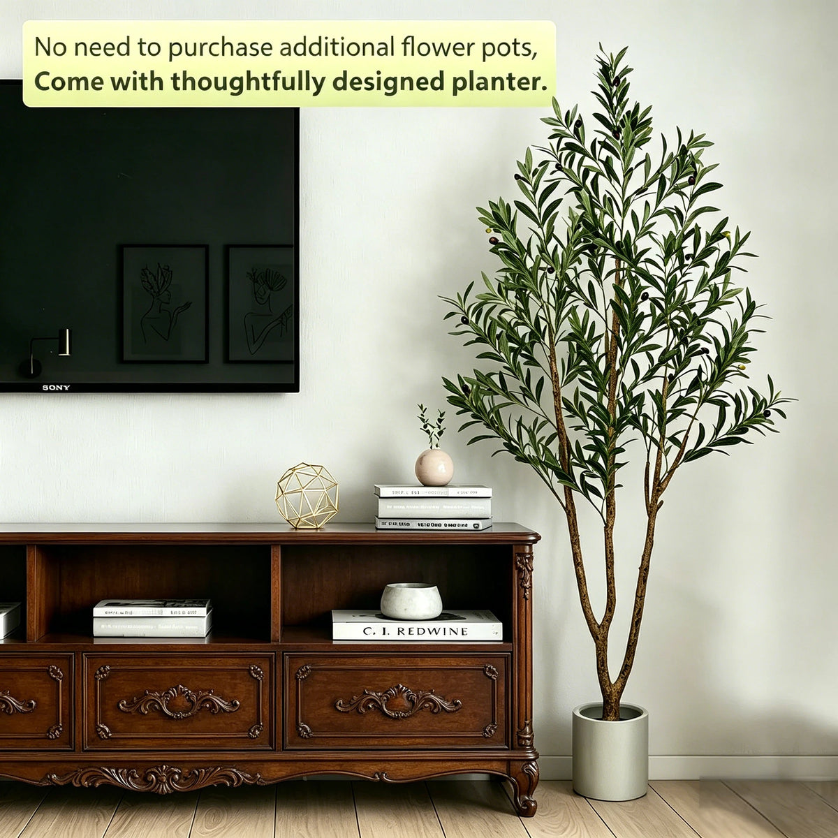 Olitree Artificial Olive Tree With Planter For Indoor Home Decor
