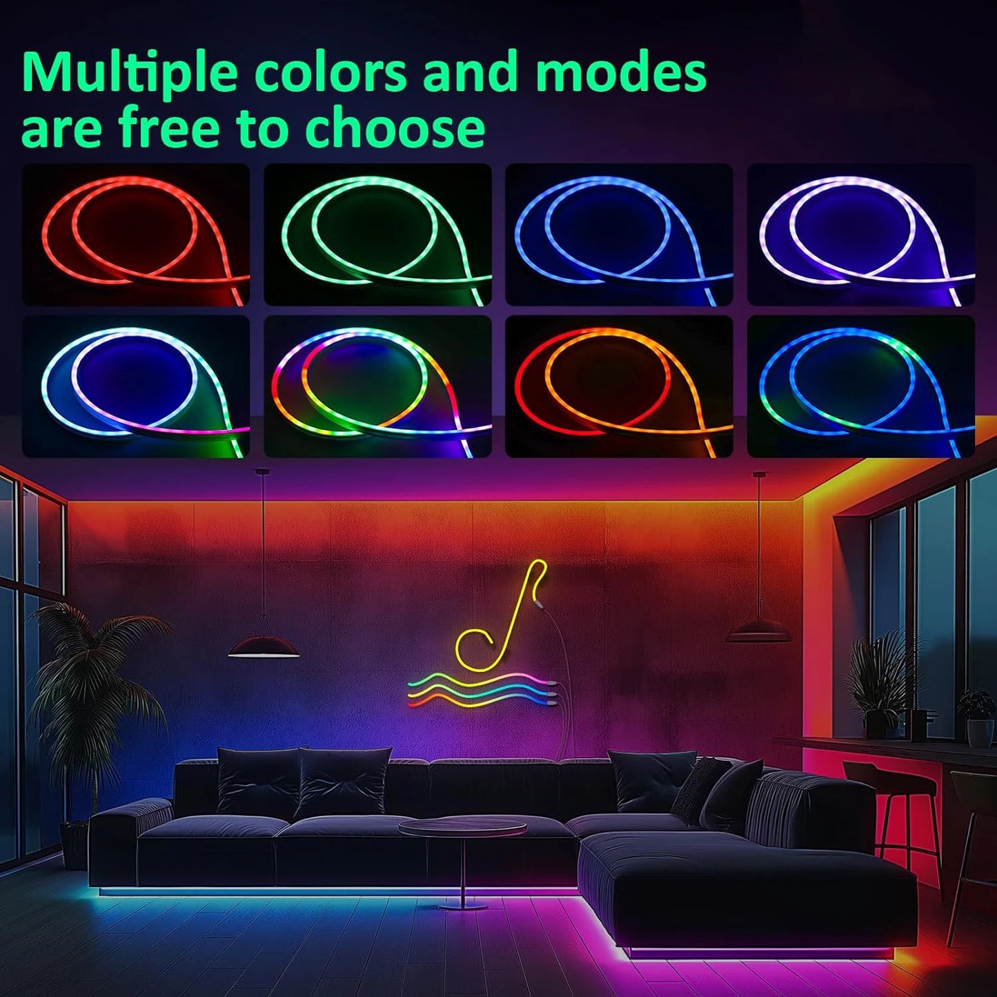 Aiopp Neon LED Rope Lights RGB Strip With Remote App