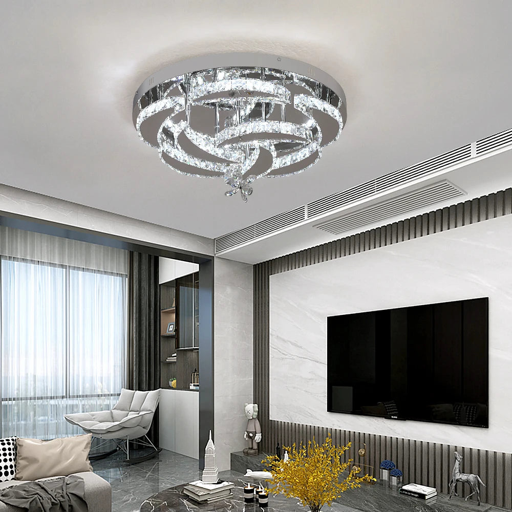VETRULUS K9 Crystal Chandelier Modern Ceiling Pendant Light Dimmable