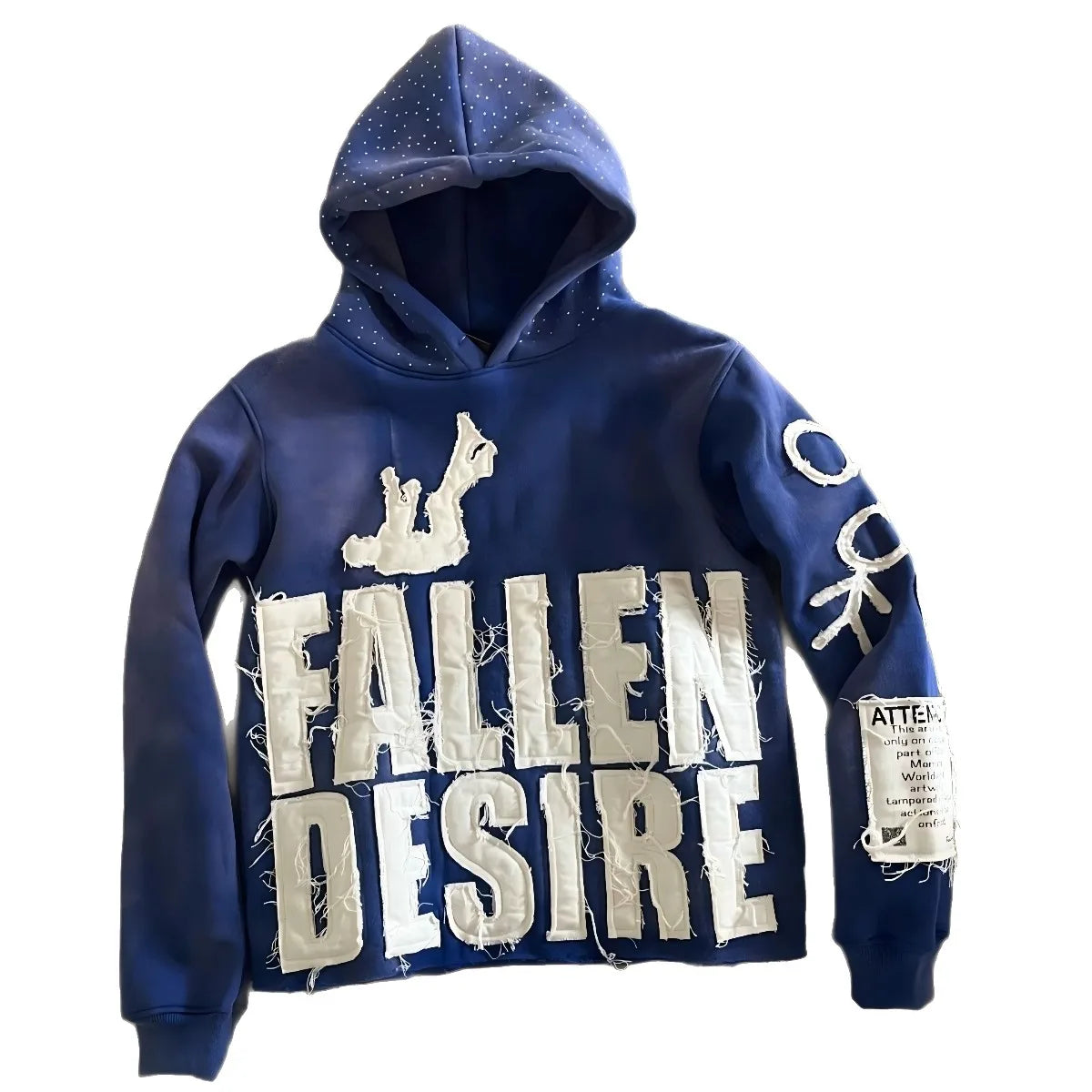 Letter Graphic Y2K Hoodies for Men FALLEN DESIRE Hoodie Jackets Streetwear Men’s Fall Clothes