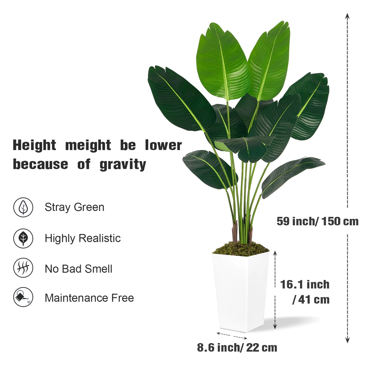 Olitree Artificial Bird Of Paradise Potted Floor Plant Indoor Decor