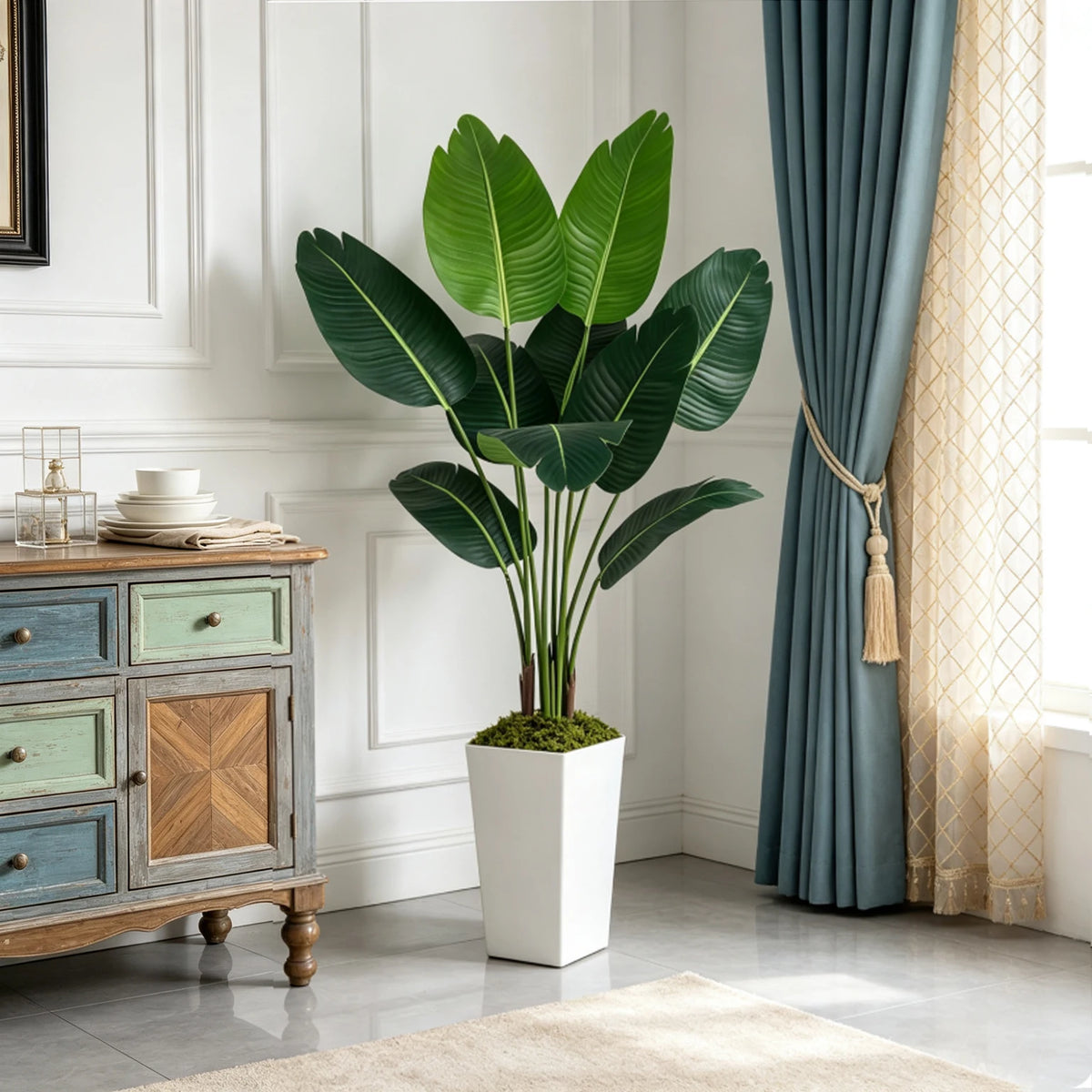 Olitree Artificial Bird Of Paradise Potted Floor Plant Indoor Decor