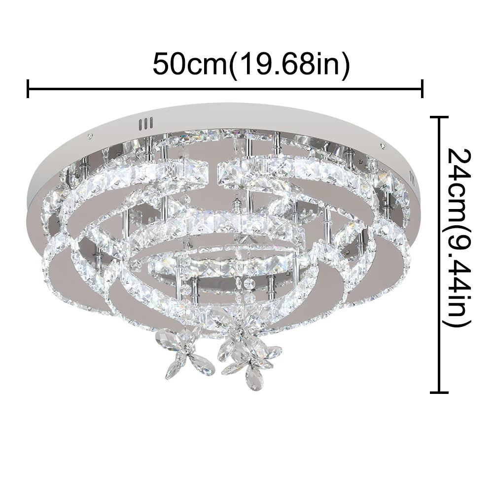 VETRULUS Modern Crystal LED Chandelier Ceiling Light
