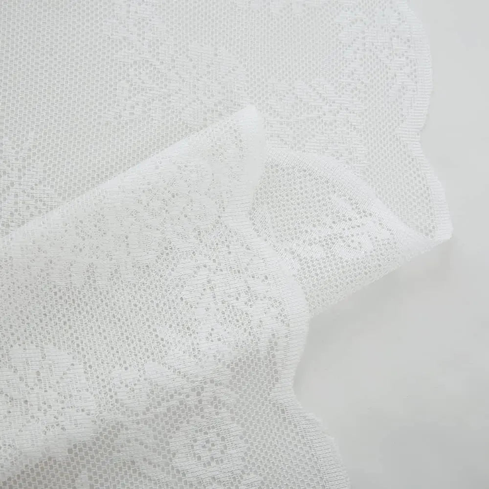Vintage Embroidered Floral Chiffon Lace Privacy Curtain for Living Room