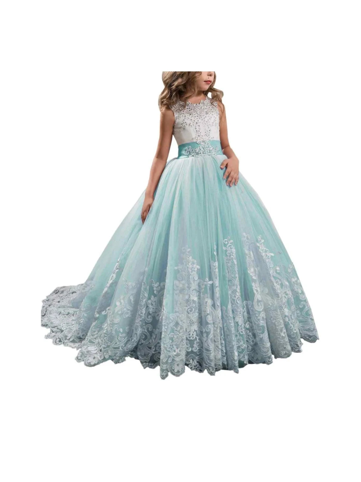 Girls' Lilac Autumn and Winter Princess Dress Children's Tulle Ball Gown Christmas Holiday Dress
