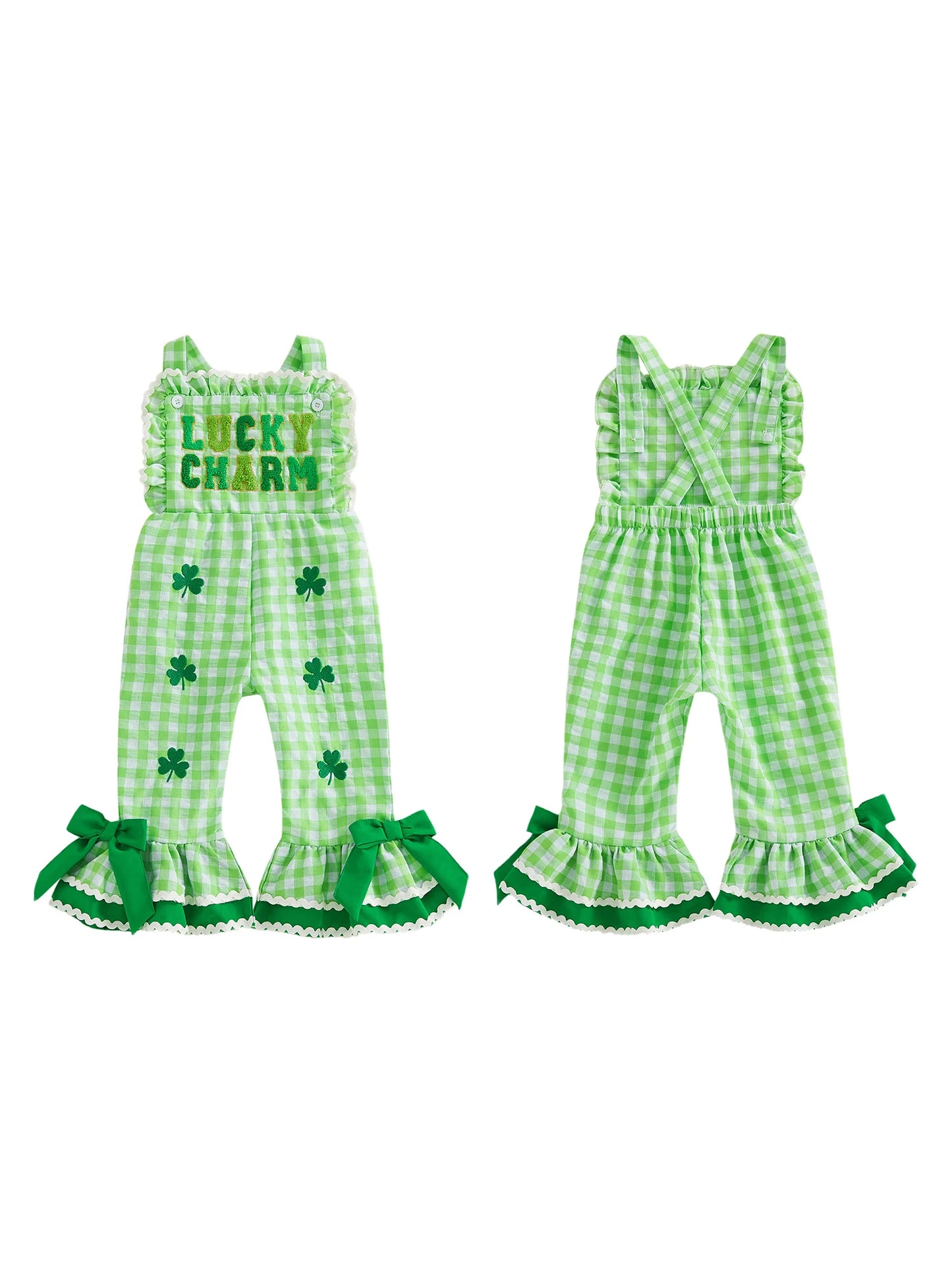 Adorable Baby Boy St Patrick s Day Green Romper Shamrock Print Sleeveless Jumpsuit for Spring Summer Celebration