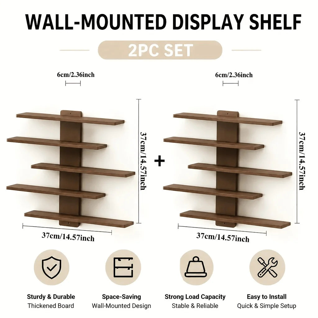 Four Piece Modern Floating Wall Shelf Display Rack Set
