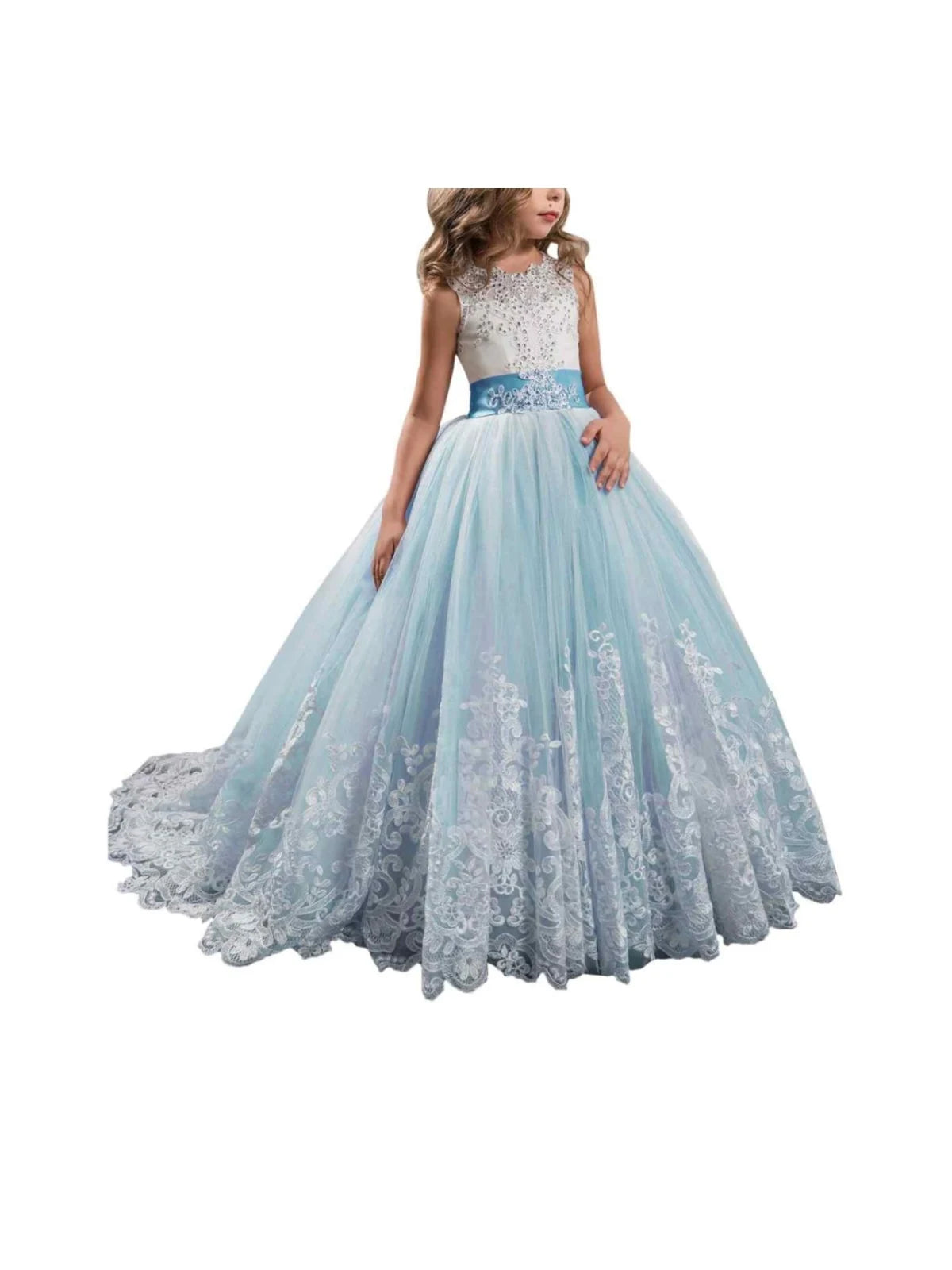 Girls' Lilac Autumn and Winter Princess Dress Children's Tulle Ball Gown Christmas Holiday Dress