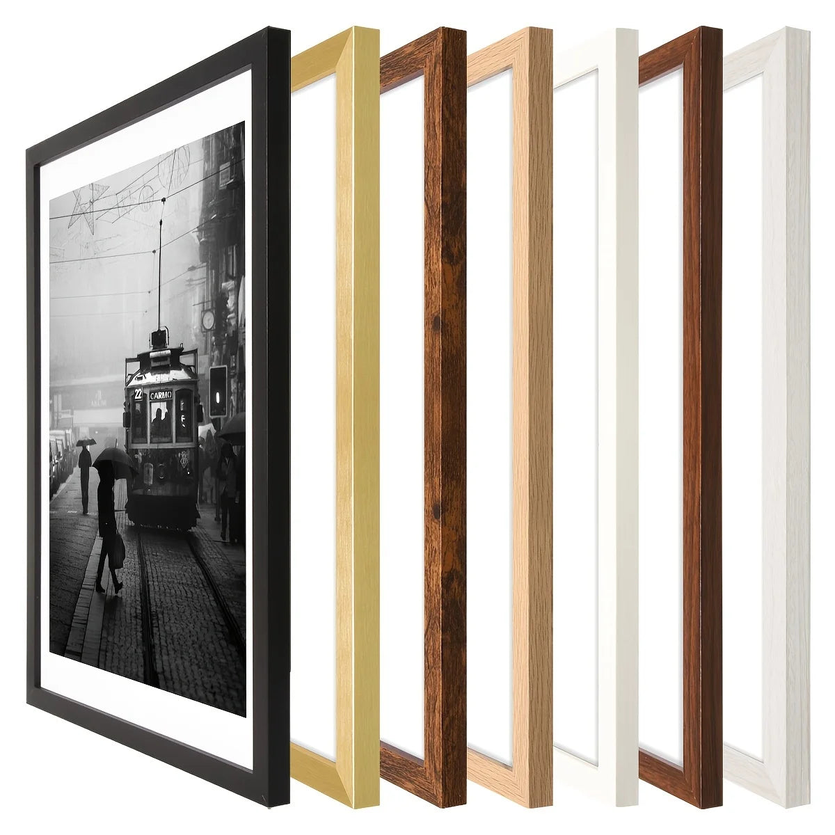 [3pcs Classic Poster Frames] 3pcs Classic Style Vertical Oblong Poster Frames | 12x16in Manufactured Wood Wall Decor for Bedroom