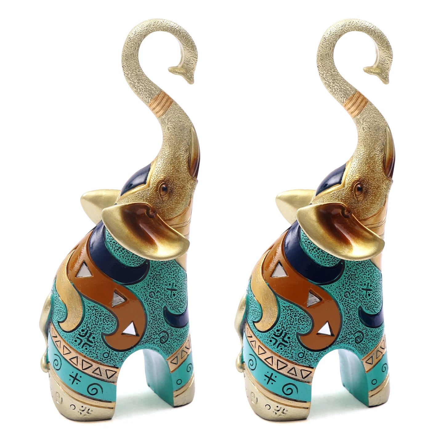 Modern Simplicity Elephant Ornaments—Hand-Carved Ancient Symbols, Compact Size, Fits Wine Cabinet/Porch/End Table Glossy Texture