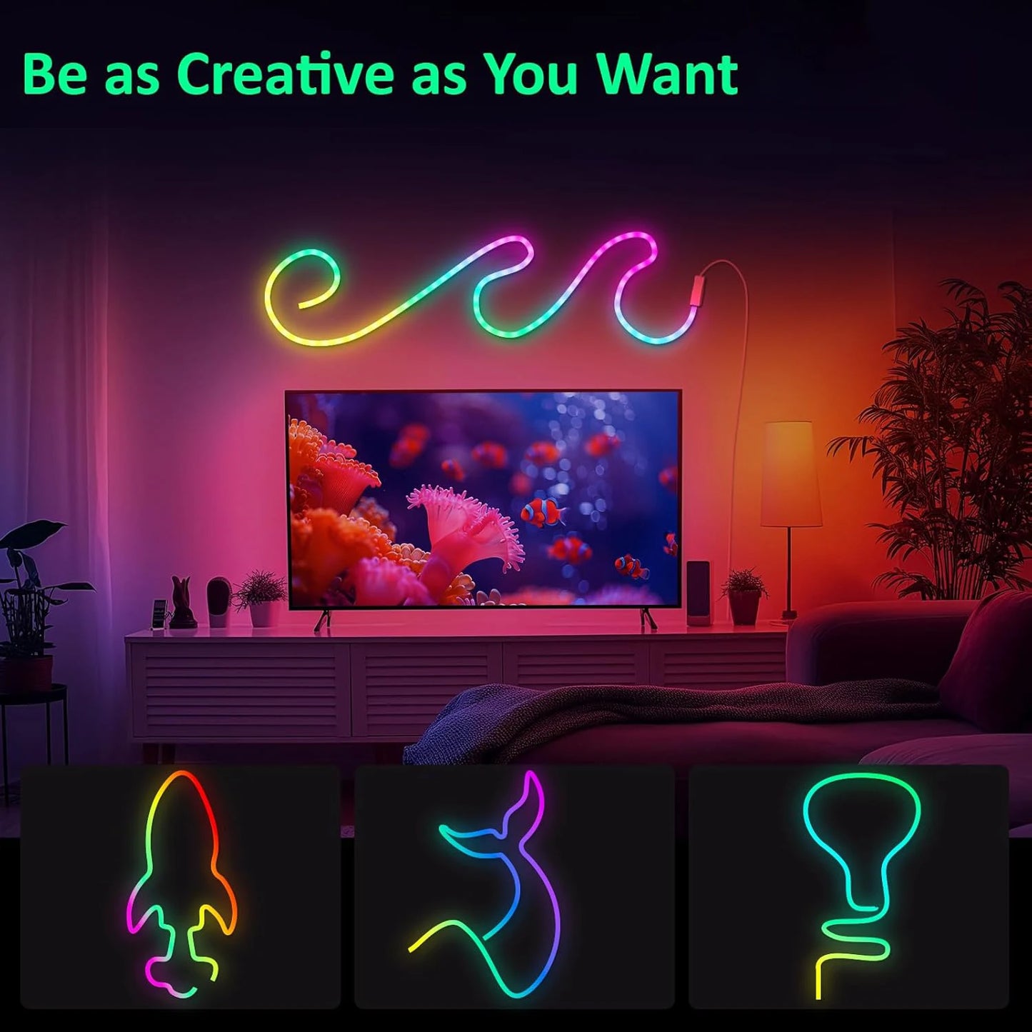 Aiopp Neon LED Rope Lights RGB Strip With Remote App