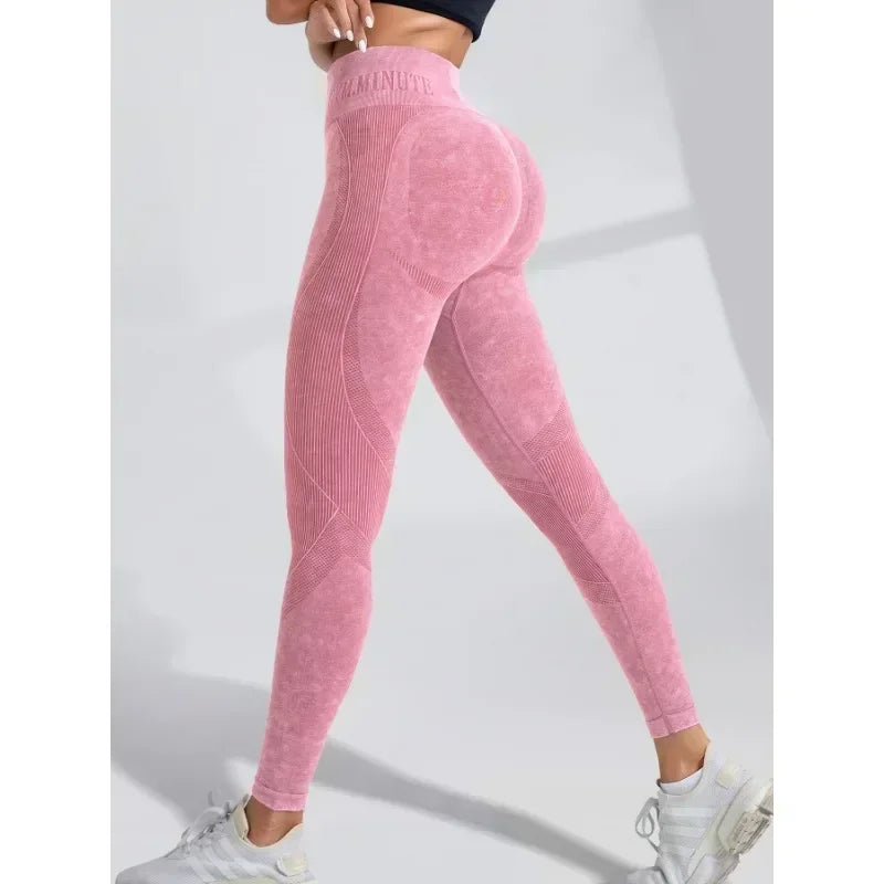 Women Yoga Pants  Seamless Gym High Waist pants  Hip Lifting Outdoor Sports Tight Waist Letter Sand Washed Pants Exercise 2033