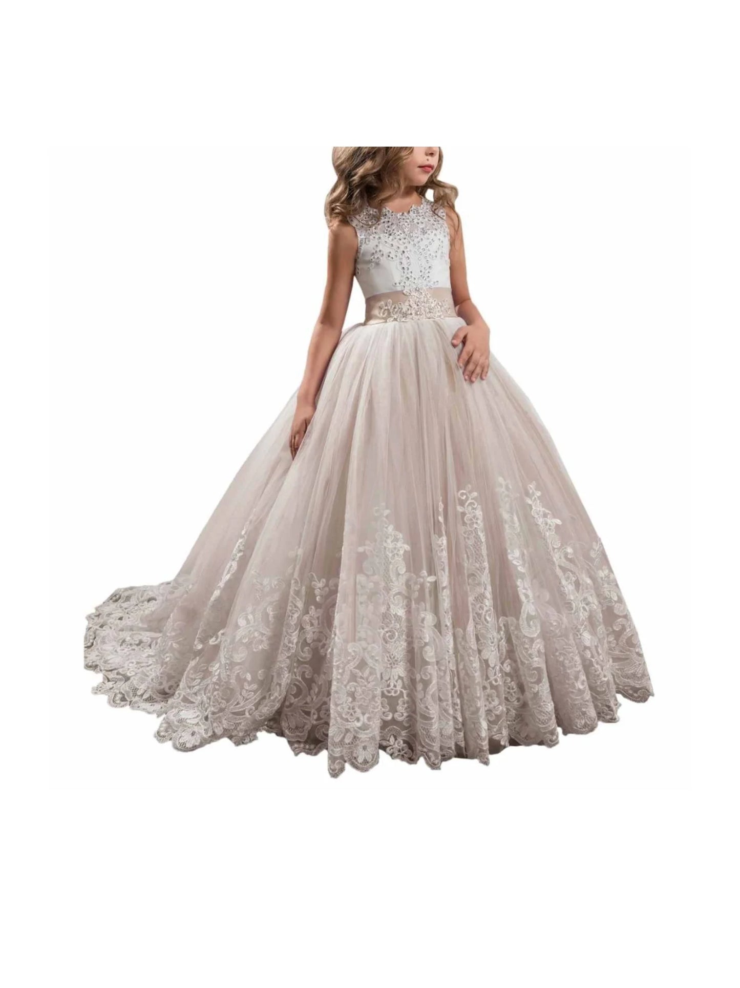 Girls' Lilac Autumn and Winter Princess Dress Children's Tulle Ball Gown Christmas Holiday Dress