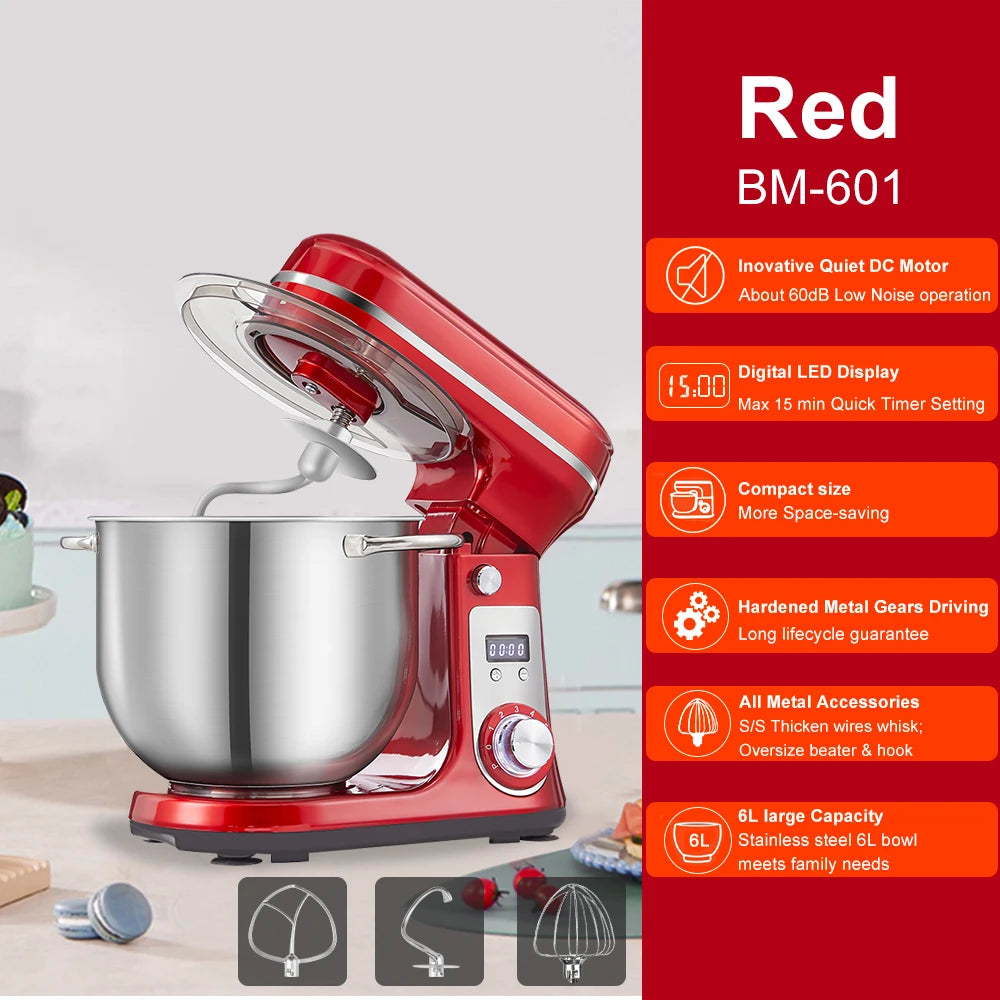 Biolomix 6-Speed Kitchen Stand Mixer and Blender With Quiet Motor