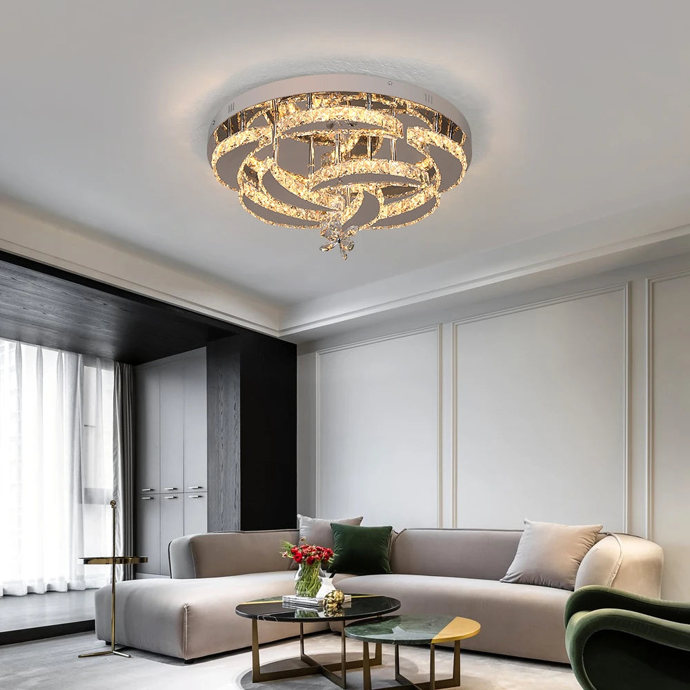 VETRULUS K9 Crystal Chandelier Modern Ceiling Pendant Light Dimmable
