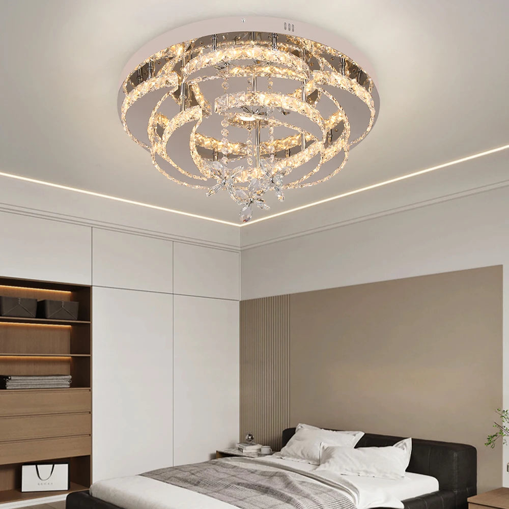 VETRULUS K9 Crystal Chandelier Modern Ceiling Pendant Light Dimmable