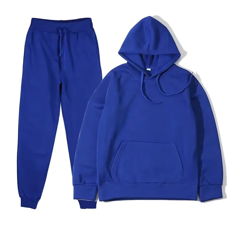 Winter Tracksuit Women Two Piece Set - Oversized Hoodie Sweatpants Solid Color Sportswear Suit |Casual Sweatshirt Trouser Set