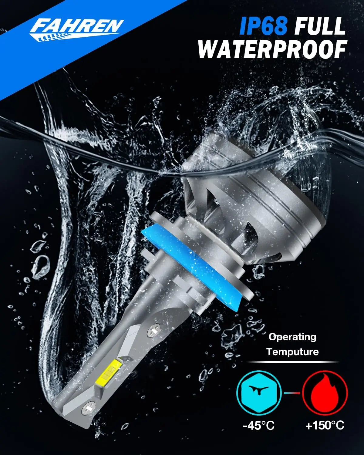 FAHREN LED FogLight Bulbs H11 H9 H8 9005 HB3 UltraBright