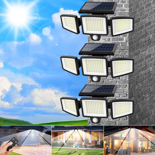 SZRSTH Outdoor Solar Motion Sensor Lights 2800LM Three Pack