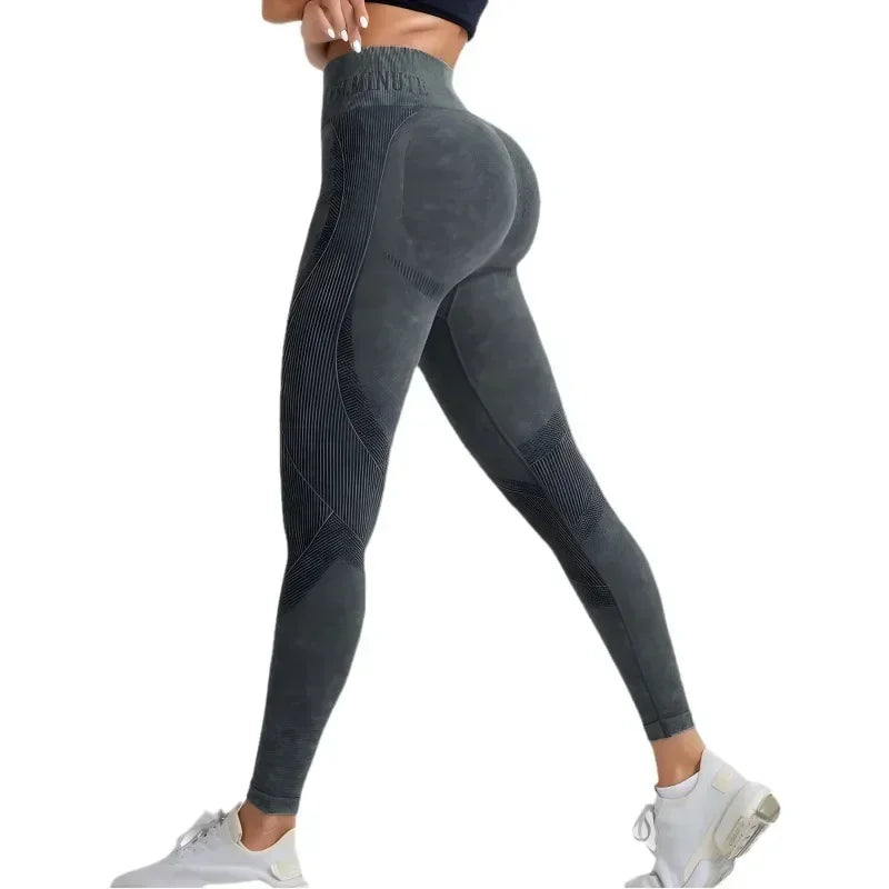 Women Yoga Pants  Seamless Gym High Waist pants  Hip Lifting Outdoor Sports Tight Waist Letter Sand Washed Pants Exercise 2033