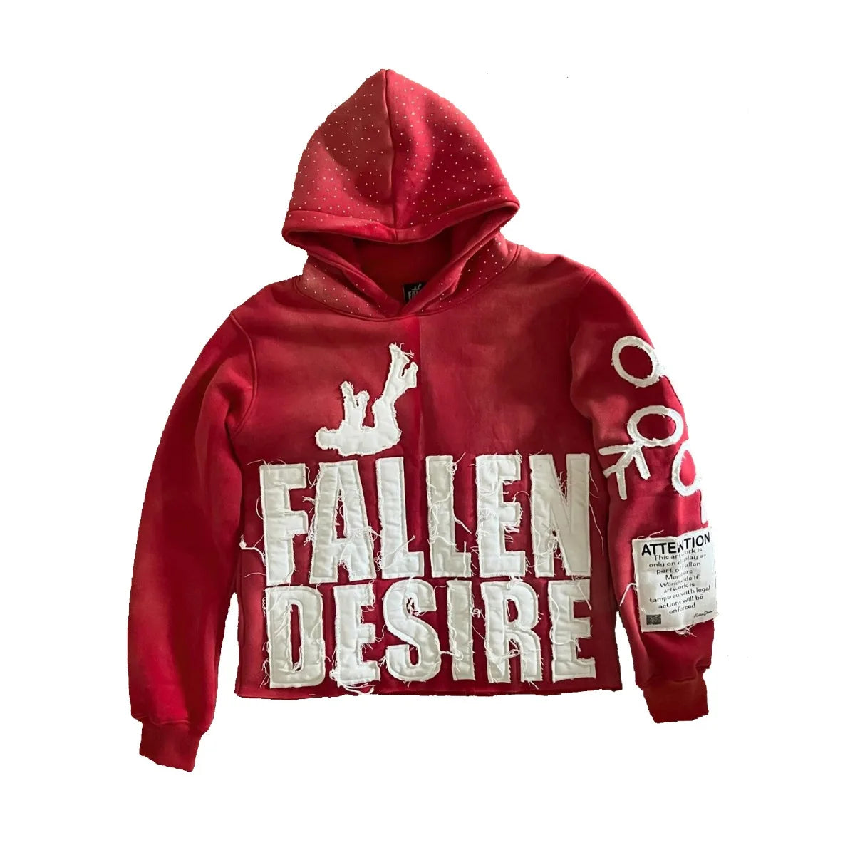 Letter Graphic Y2K Hoodies for Men FALLEN DESIRE Hoodie Jackets Streetwear Men’s Fall Clothes
