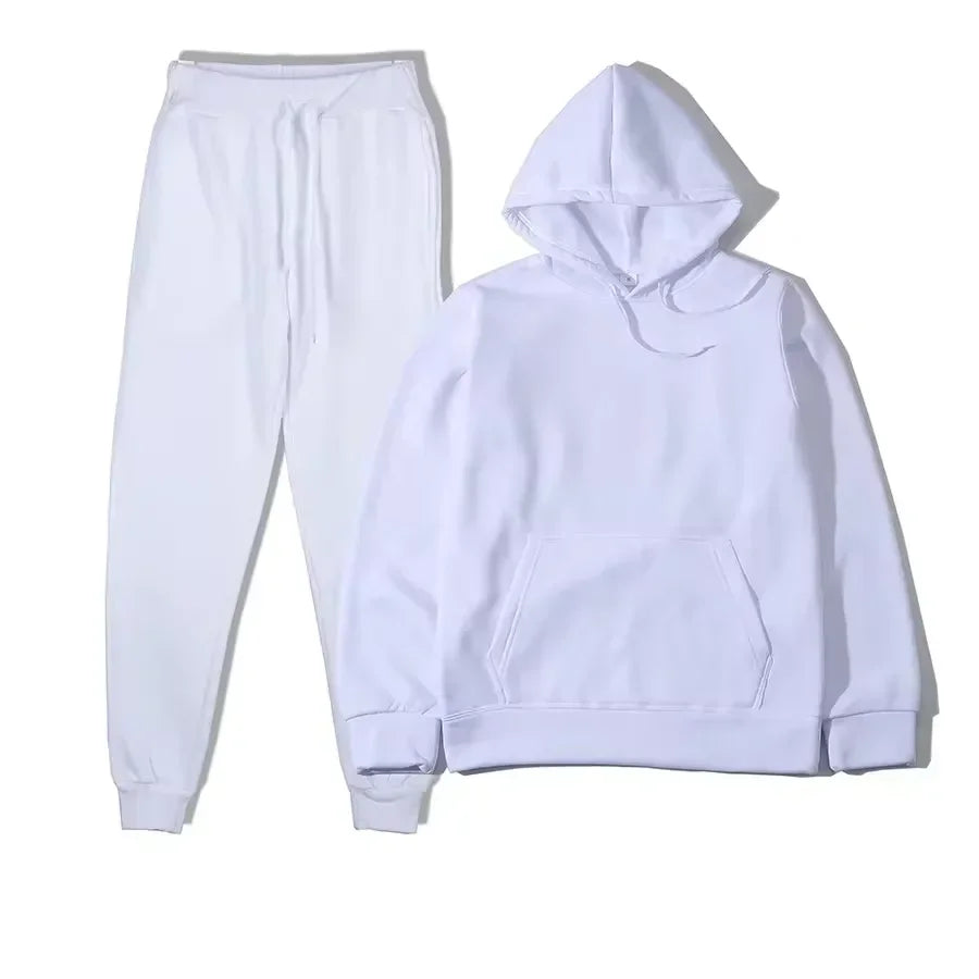 Winter Tracksuit Women Two Piece Set - Oversized Hoodie Sweatpants Solid Color Sportswear Suit |Casual Sweatshirt Trouser Set