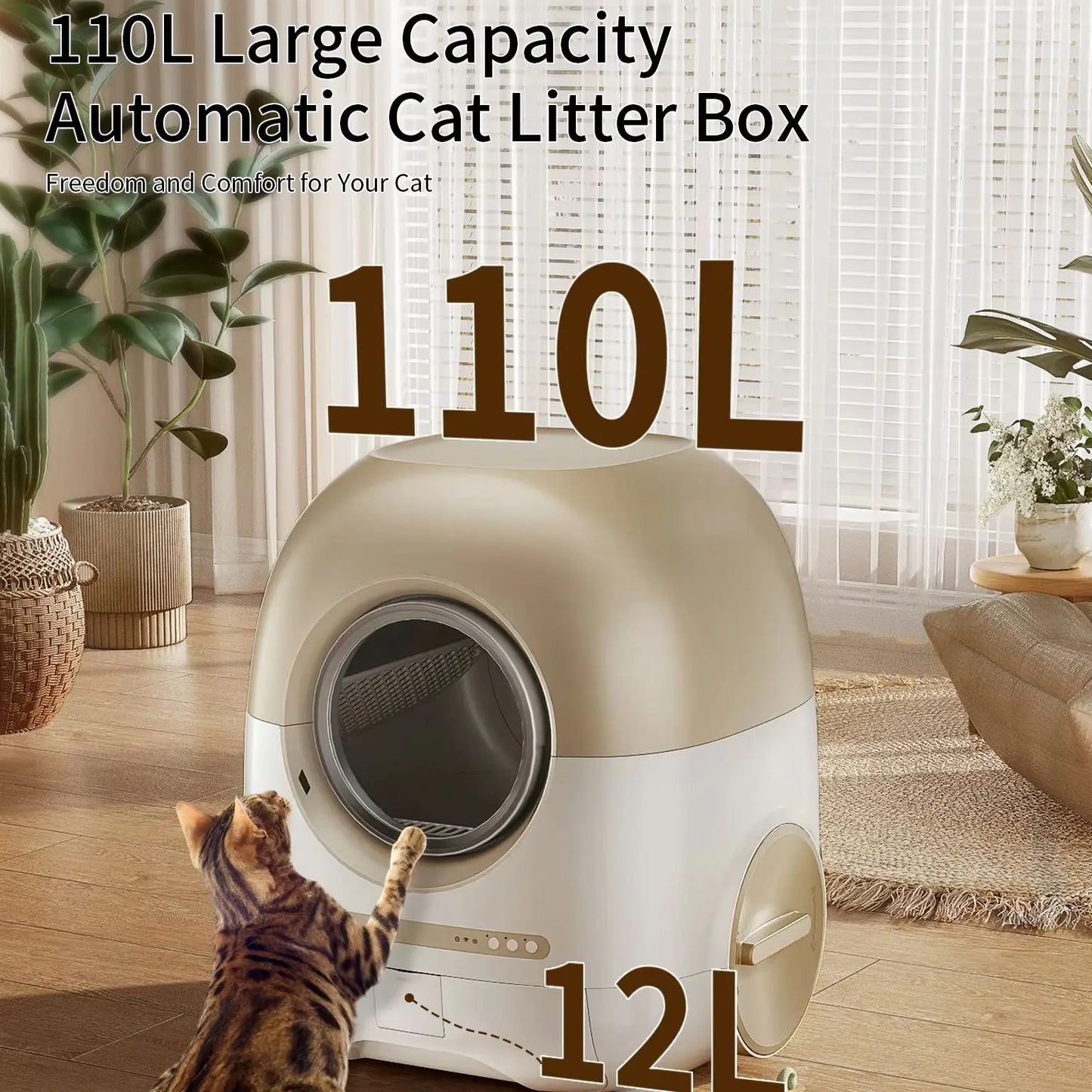 REDSASA Automatic Smart Cat Litter Box Self Cleaning Full Enclosed Cat Litter Box Pet Toilet Litter Tray With APP Remote Control