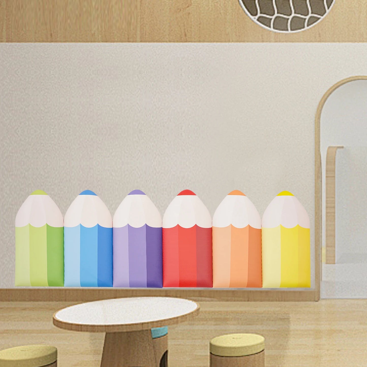 3D Pencil-Shaped Wall Padding for Kids 6-Piece Set