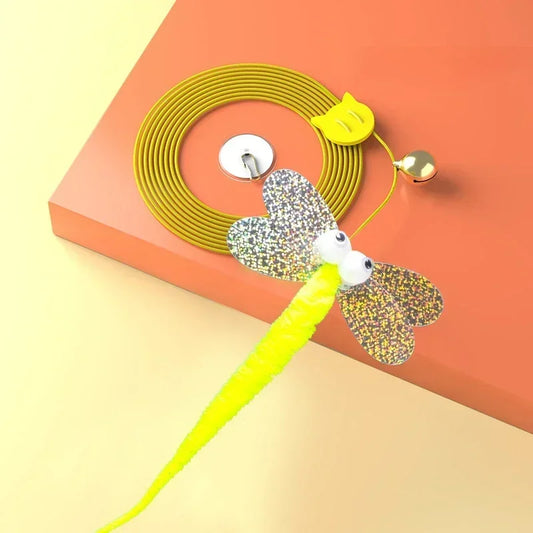 Cat Rope Long Rope Teasing Cat Toy Accessories Pet Kitten Toy Cat Toy Swing Sticky Disc Elastic with Bell Hanging Door Teasing