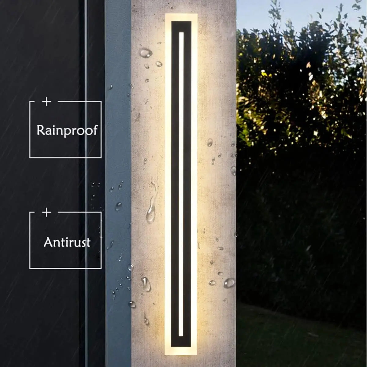 Modern Outdoor LED Wall Sconce Light Fixture IP67 Frosted Acrylic