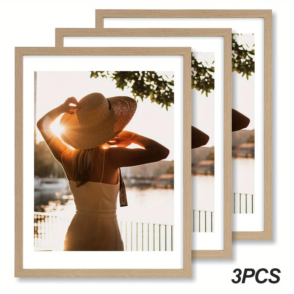[3pcs Classic Poster Frames] 3pcs Classic Style Vertical Oblong Poster Frames | 12x16in Manufactured Wood Wall Decor for Bedroom