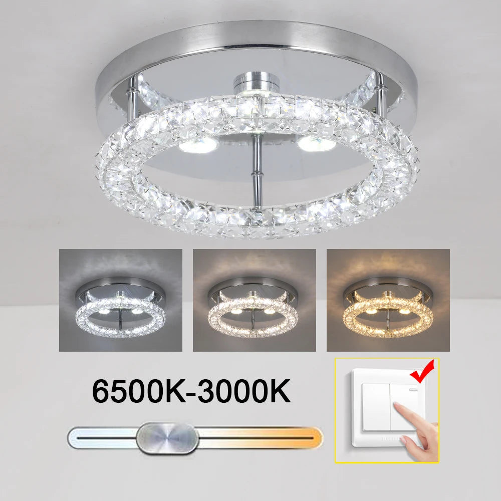 VETRULUS Modern Crystal LED Chandelier Ceiling Light