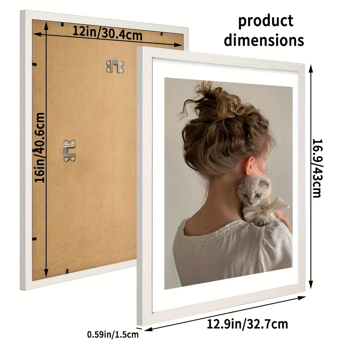 [3pcs Classic Poster Frames] 3pcs Classic Style Vertical Oblong Poster Frames | 12x16in Manufactured Wood Wall Decor for Bedroom