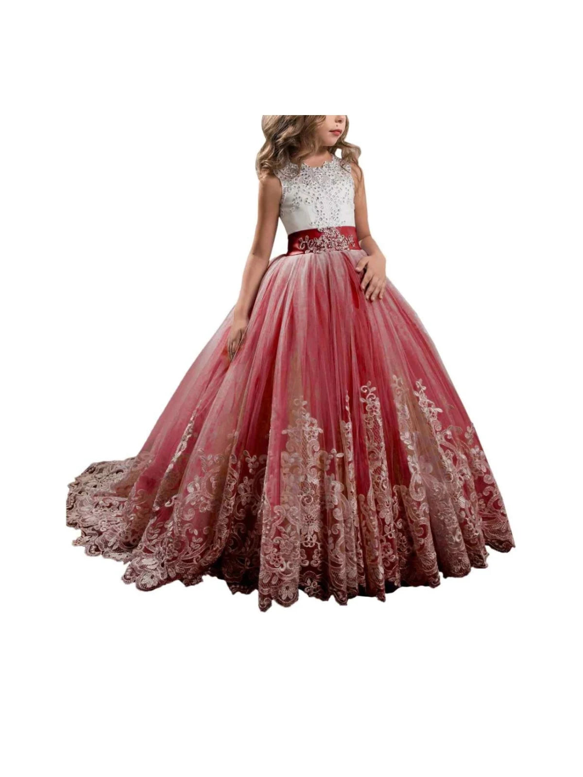 Girls' Lilac Autumn and Winter Princess Dress Children's Tulle Ball Gown Christmas Holiday Dress
