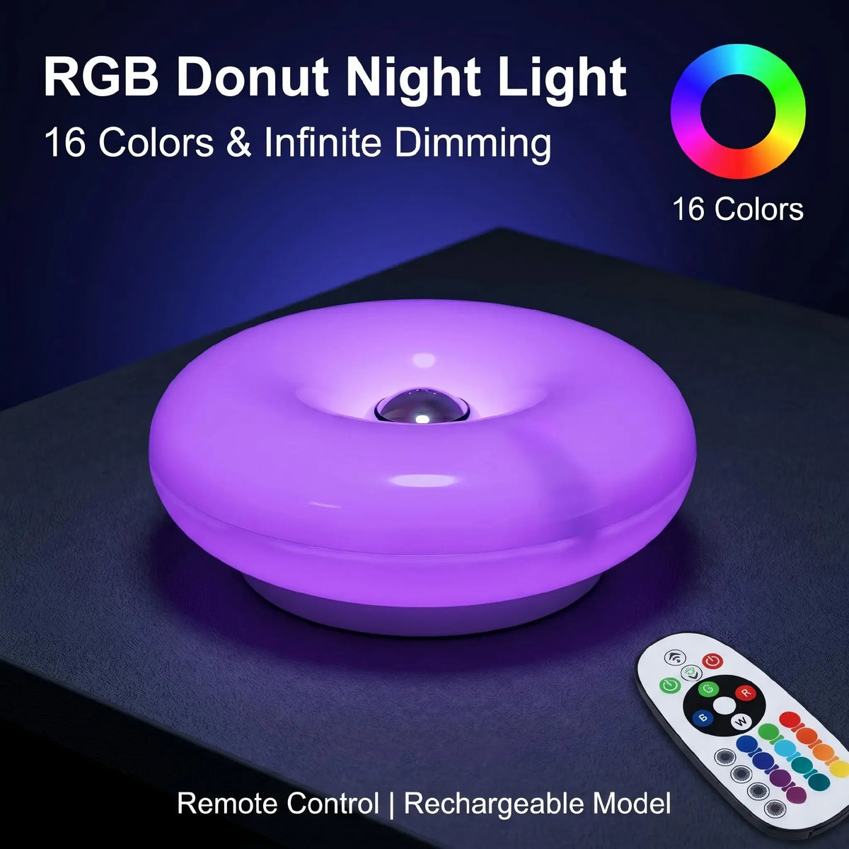 Creative Modern RGB Donut LED Rechargeable Wall Lamp