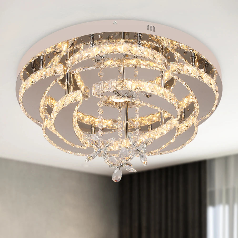 VETRULUS K9 Crystal Chandelier Modern Ceiling Pendant Light Dimmable