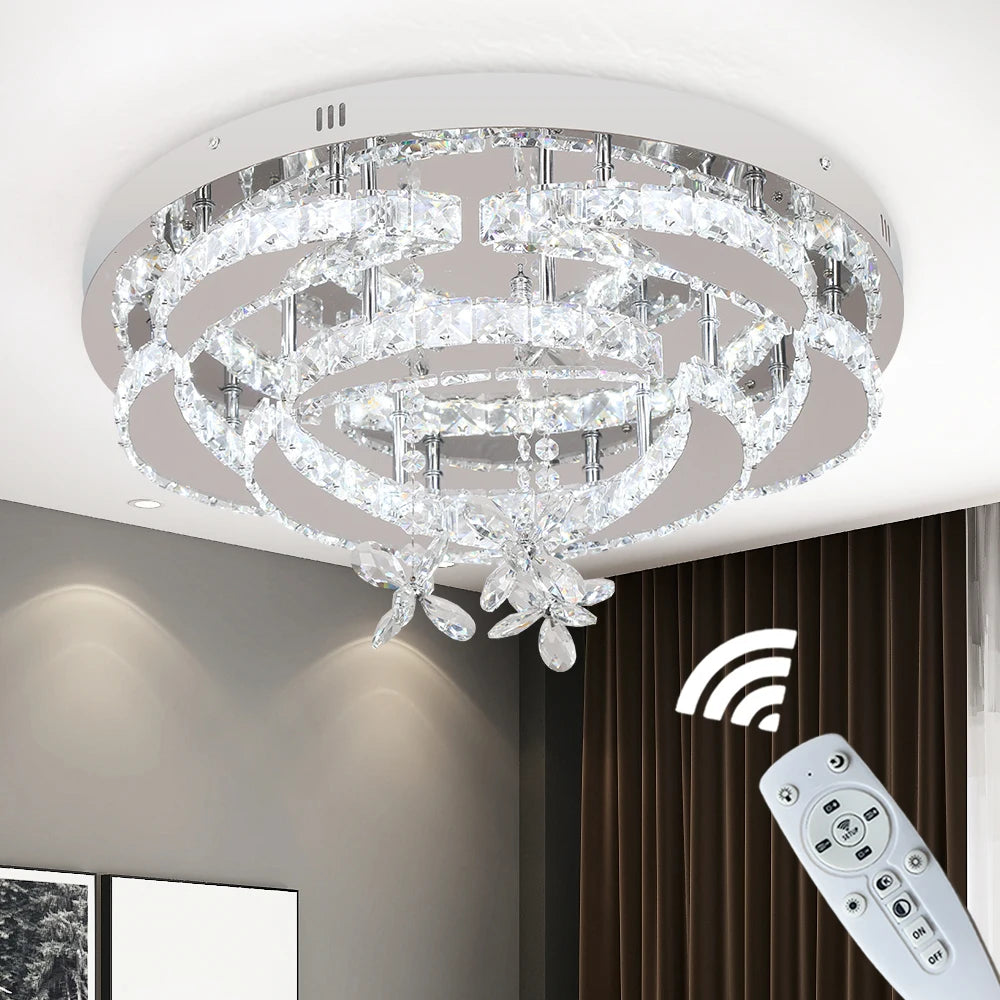VETRULUS Modern Crystal LED Chandelier Ceiling Light