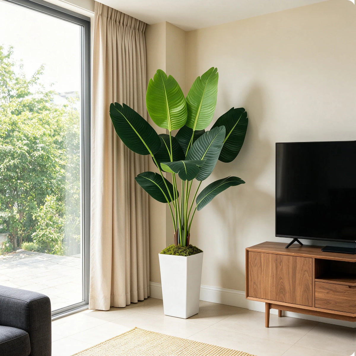 Olitree Artificial Bird Of Paradise Potted Floor Plant Indoor Decor