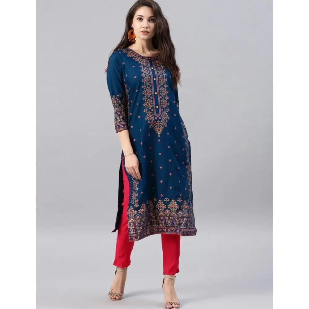 Elegant Women Peacock Pattern Polyester Abaya Dress