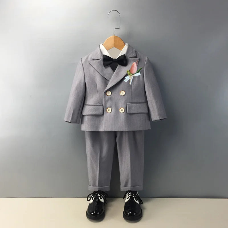 Psymonster Kids Formal Tuxedo Suit With Vest Jacket Pants