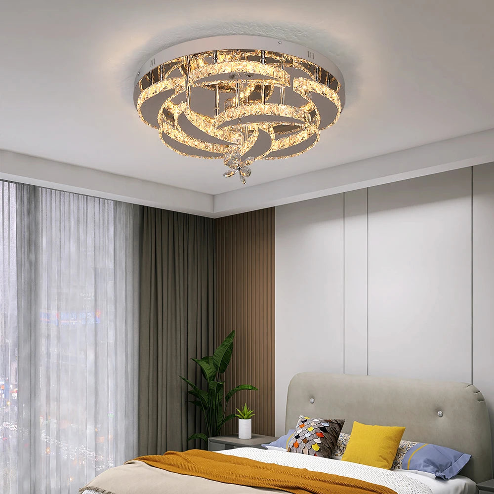 VETRULUS Modern Crystal LED Chandelier Ceiling Light